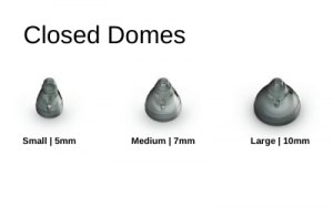 Phonak - Unitron Closed Hearing aid Domes in Small, Medium, & Large Sizes.