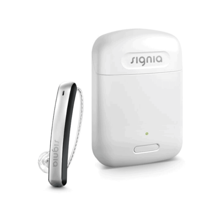 Signia Styletto Hearing aids with charger.