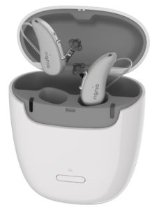 Signia Pure Charge&Go hearing aids with portable charger.