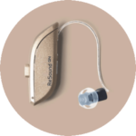 ReSound Omnia hearing aid in Gold color.
