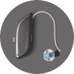 ReSound Omnia hearing aid in Warm Grey color.