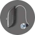 ReSound Omnia Warm Grey | ReSound Nexia 9 Hearing Aid<br>(RIE 62) 13 Zinc Air Battery ReSound Omnia hearing aid in Warm Grey color.